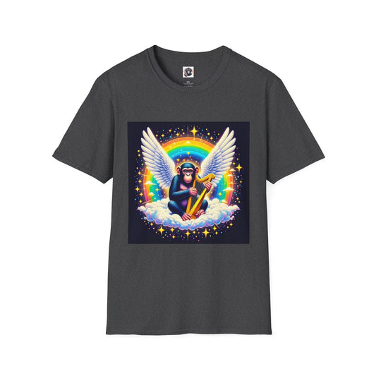 Bonobo wings graphic tee with rainbow clouds