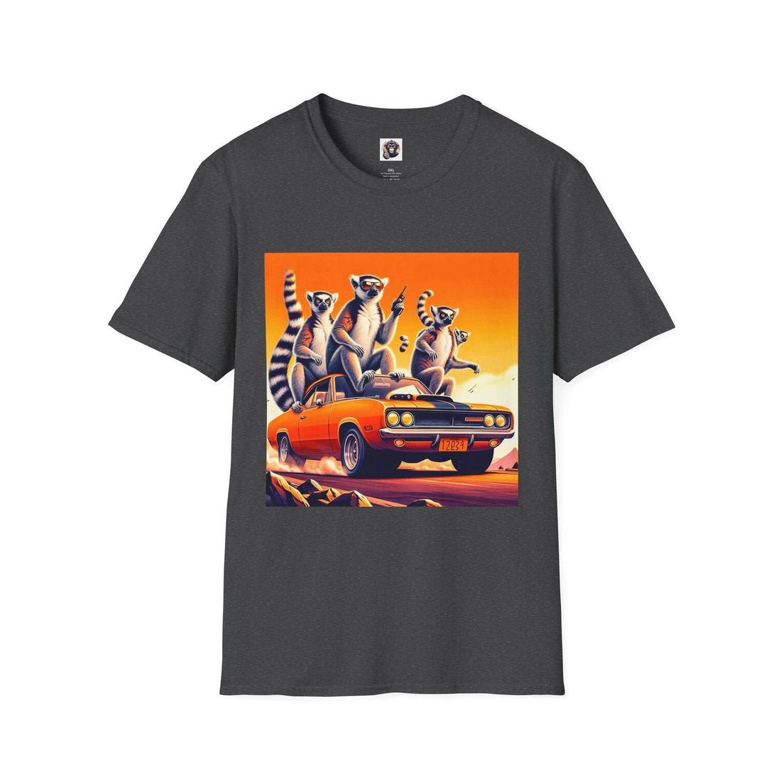 Lemur road trip group driving graphic tee