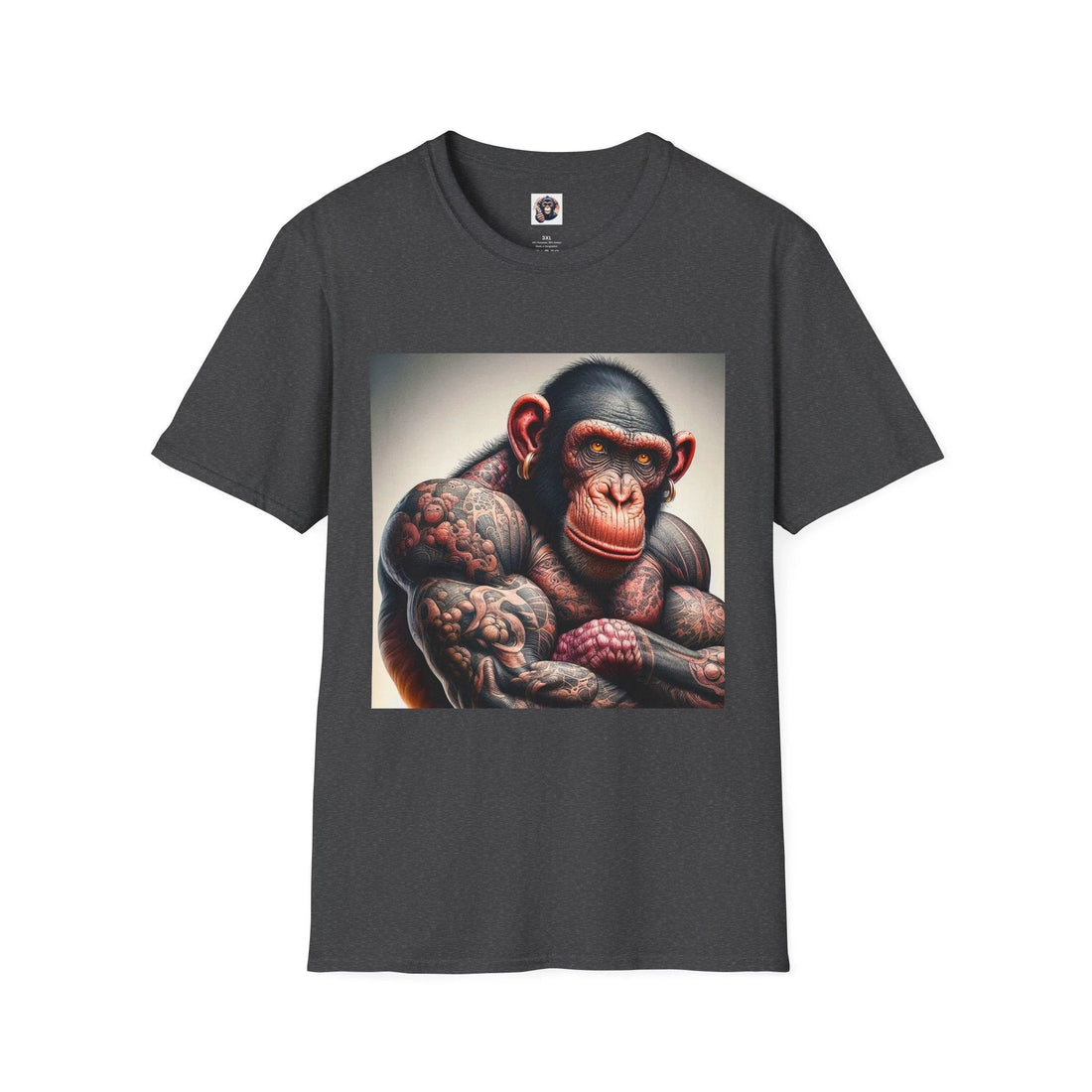 Bonobo gym graphic tee with muscular fitness art