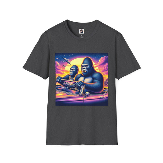 Gorilla driving art graphic tee