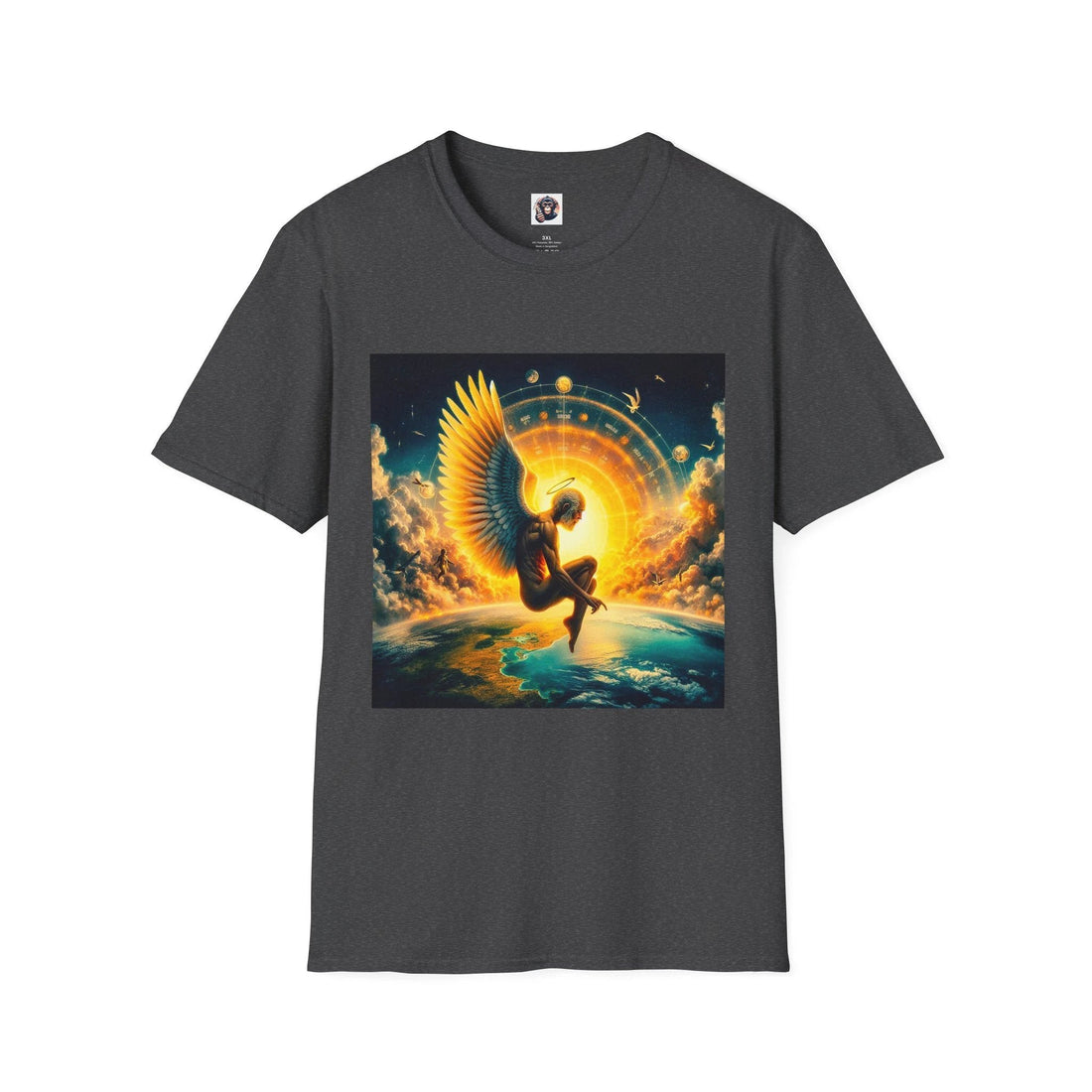 Homo sapiens winged angel sunburst graphic tee