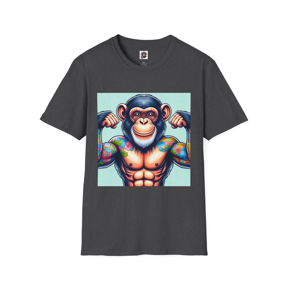 Chimp fitness graphic tee with funny workout style