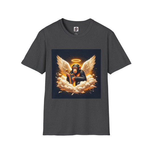 Chimp angel graphic tee with wings and clouds