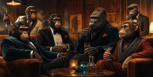 Gorilla Cigar Shirts: Bold Lounge Character Art — CyberMunkiez editorial illustration