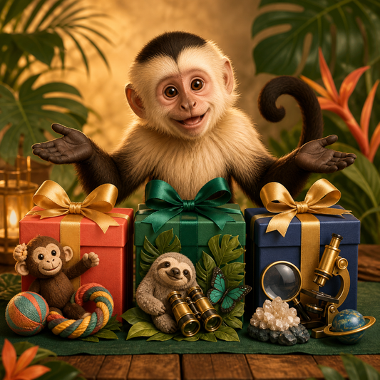 Capuchin monkey presenting personality-based primate gift ideas