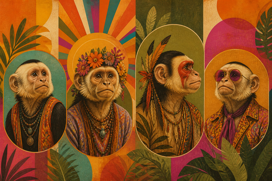 Capuchin Old Soul Shirts: Retro Wisdom and Humor — CyberMunkiez editorial illustration