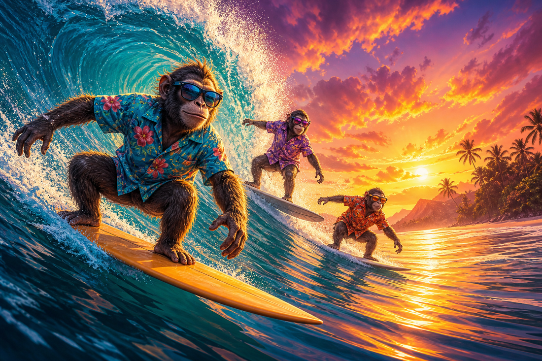 How to Choose a Surf Monkey Shirt for Beach Fans — CyberMunkiez editorial illustration