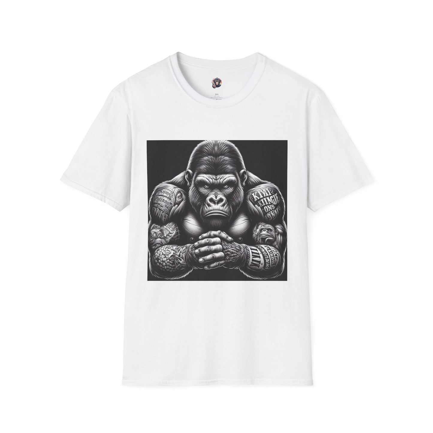 Gorilla T-Shirt Printify S White 