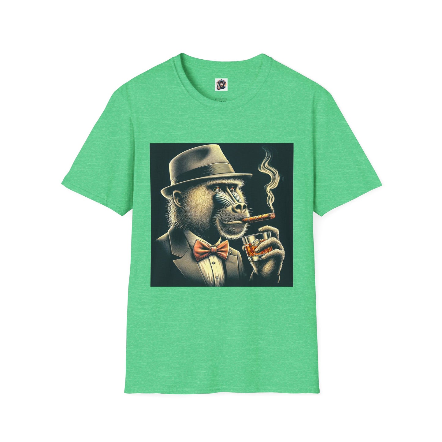 Baboon T-Shirt Printify S Heather Irish Green 