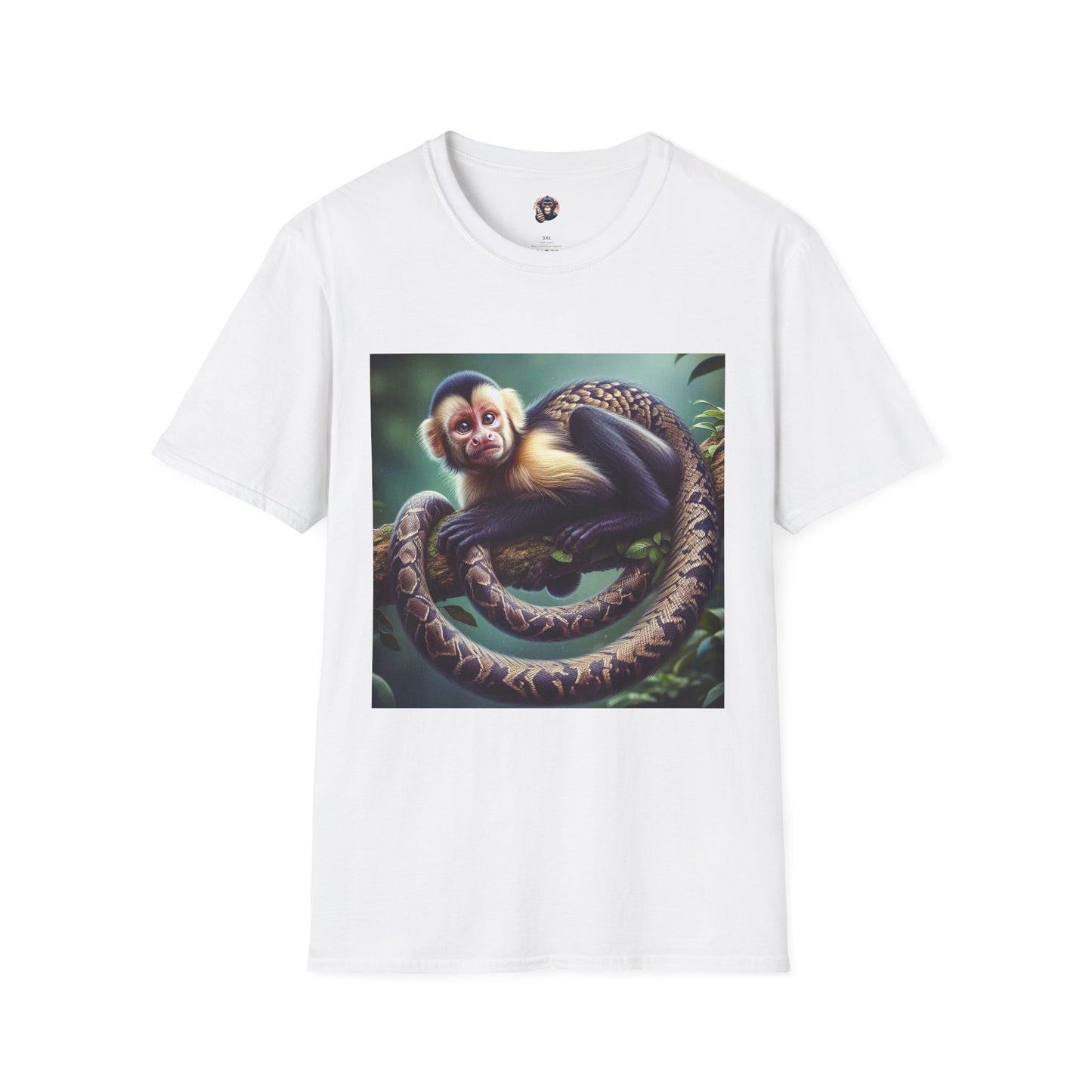 Capuchin Monkey T-Shirt Printify S White 