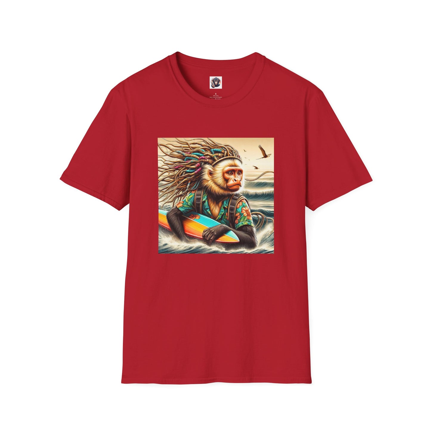 Capuchin Monkey T-Shirt Printify S Cherry Red 