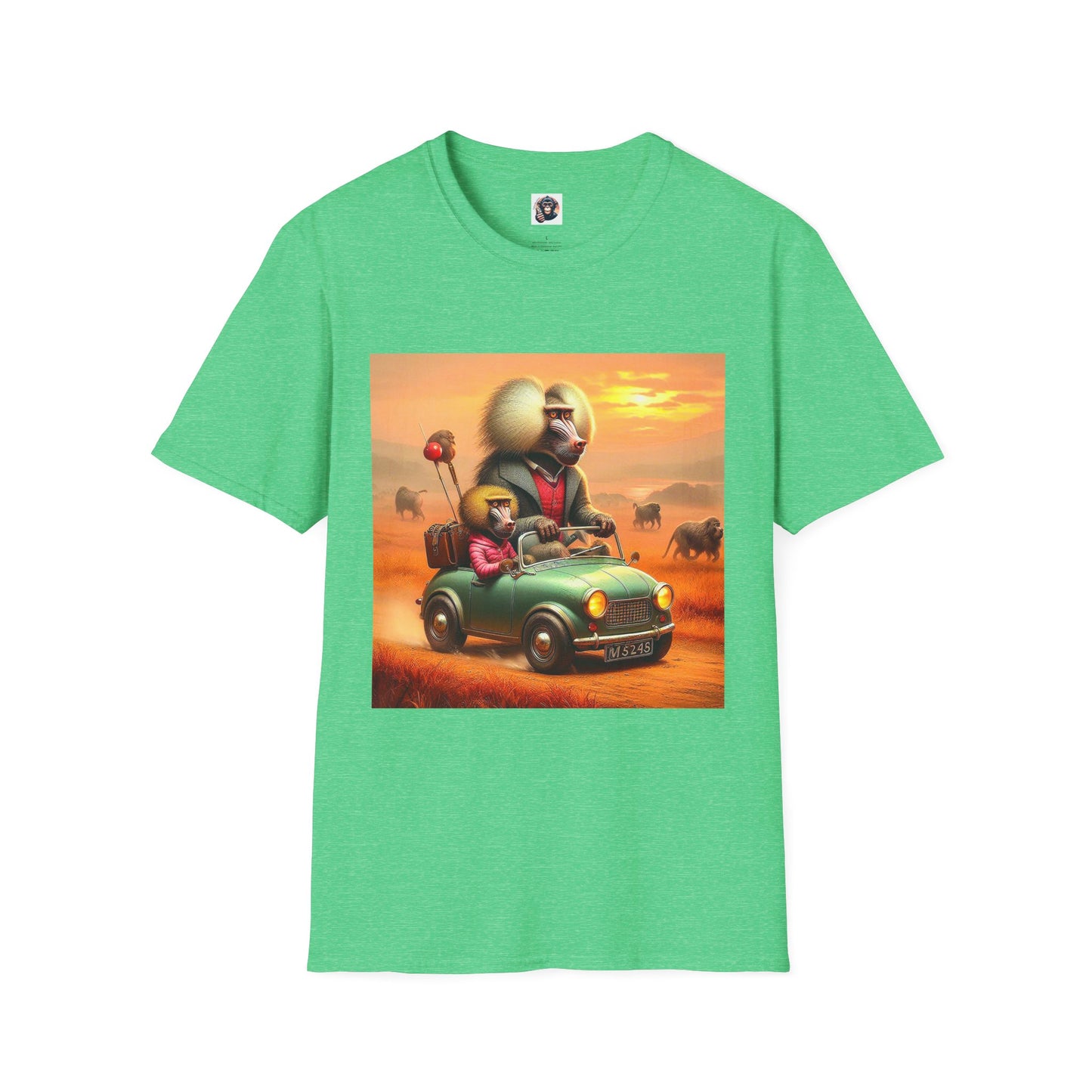 Wacky Baboon T-Shirt Printify S Heather Irish Green 