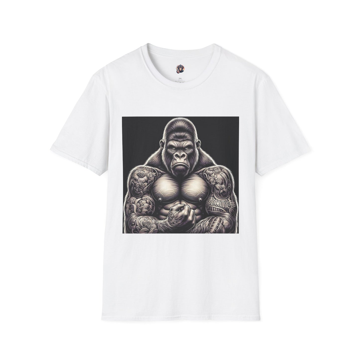 Gorilla T-Shirt Printify S White 