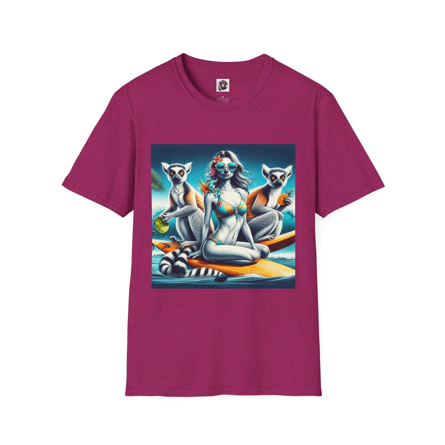 Lemurs T-Shirt Printify S Antique Heliconia 