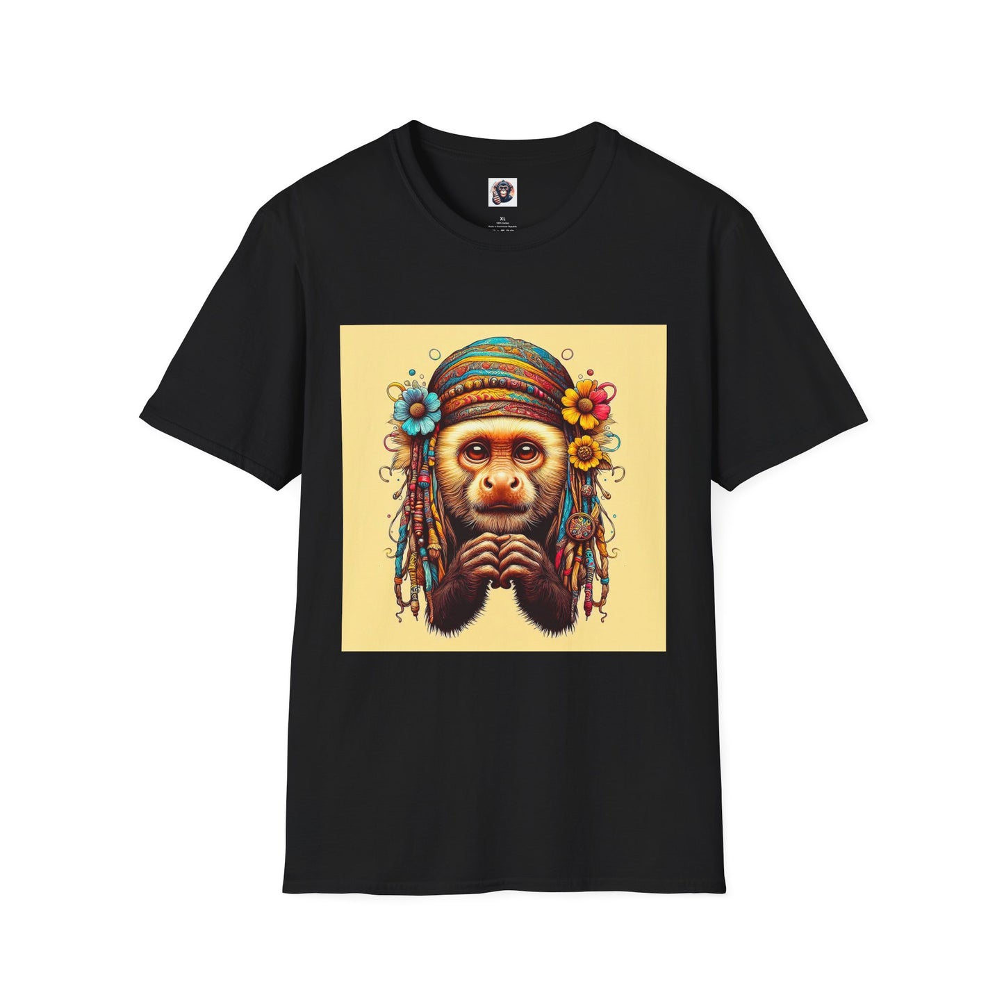 Capuchin Monkey T-Shirt Printify XS Black 