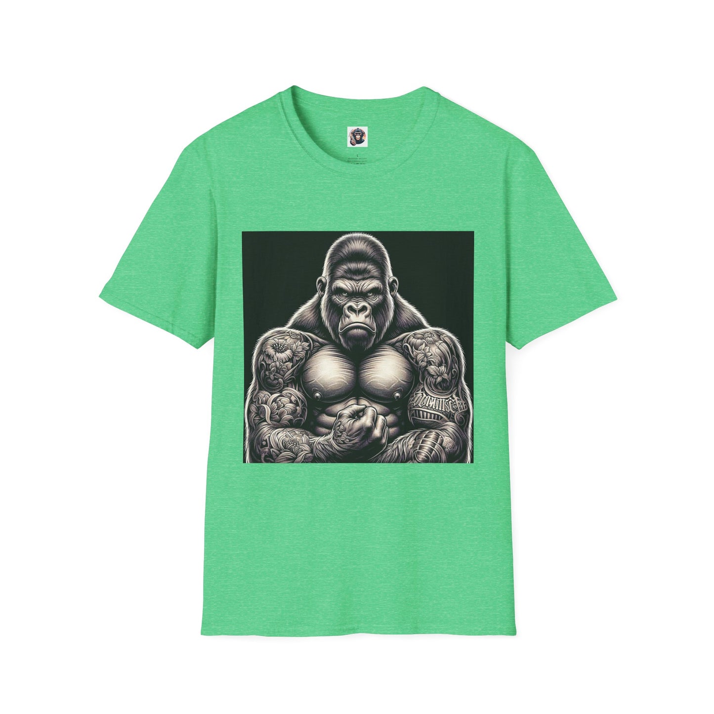 Gorilla T-Shirt Printify S Heather Irish Green 