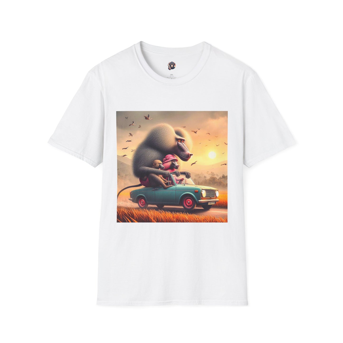 Wacky Baboon T-Shirt Printify S White 