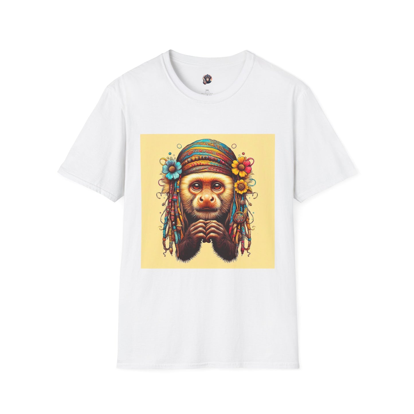 Capuchin Monkey T-Shirt Printify S White 