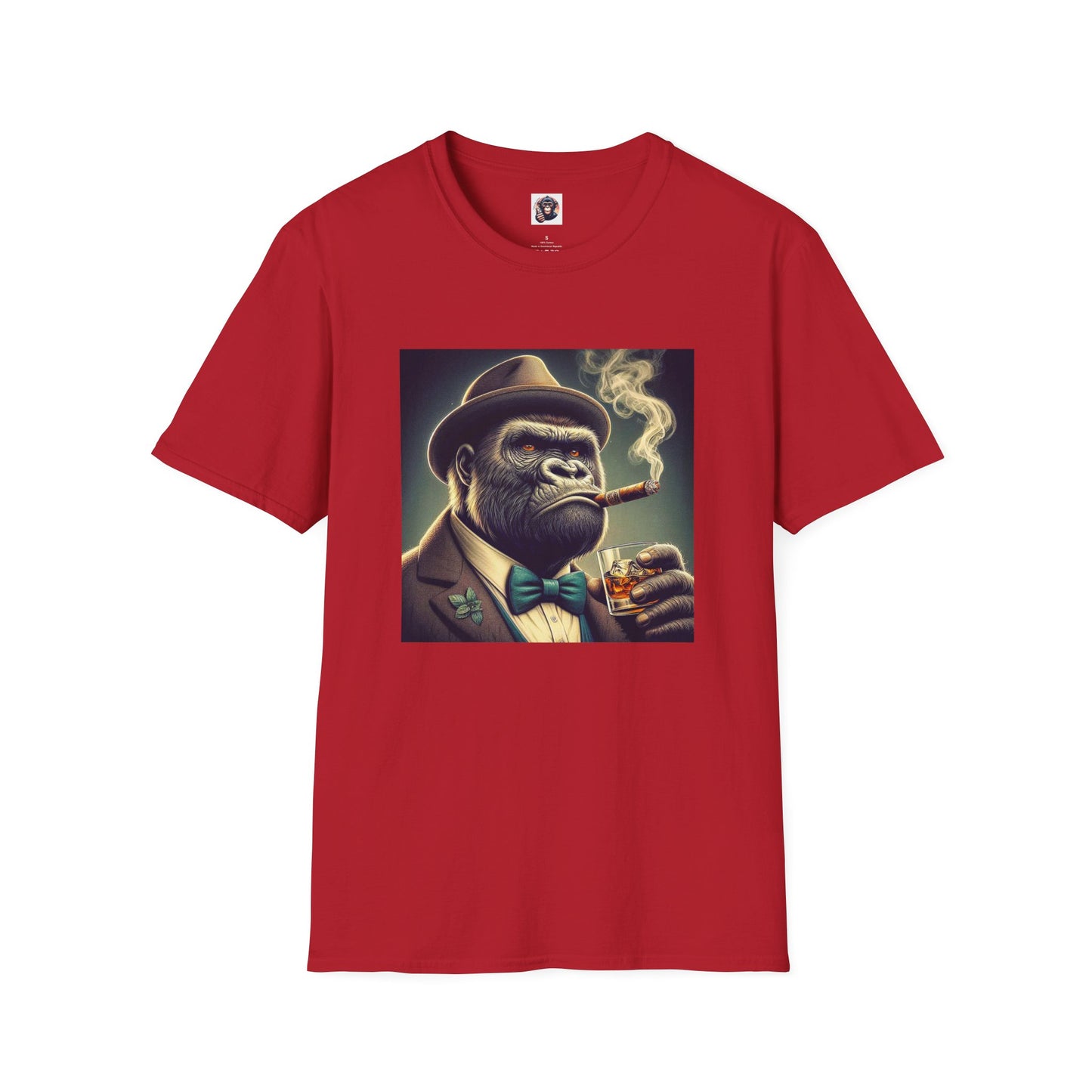 Gorilla T-Shirt Printify S Cherry Red 