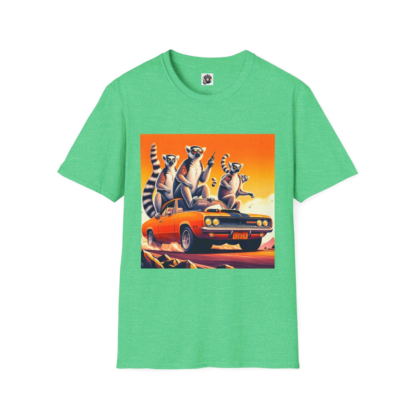 Wacky Lemurs party time T-Shirt Printify S Heather Irish Green