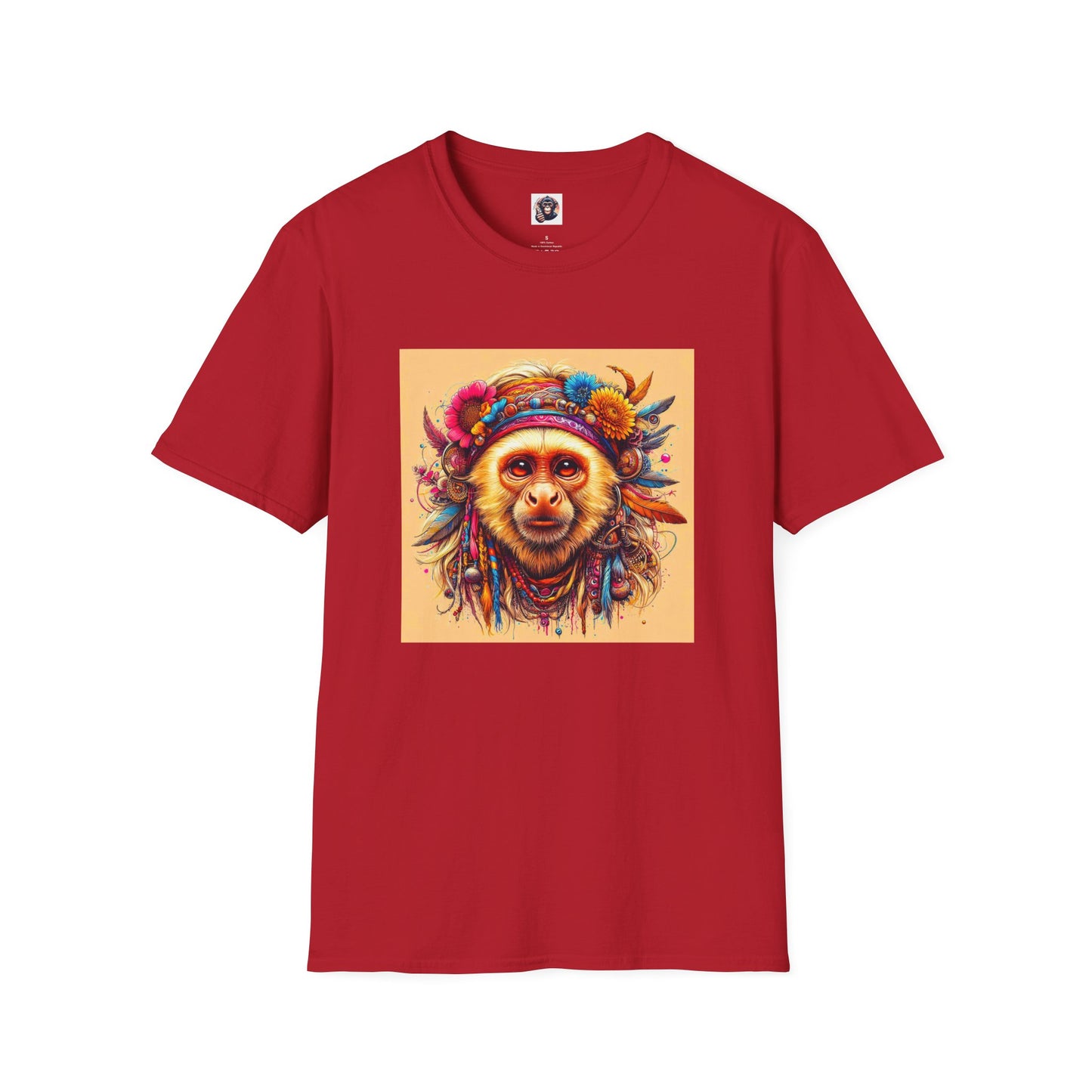 Capuchin Monkey T-Shirt Printify S Cherry Red 