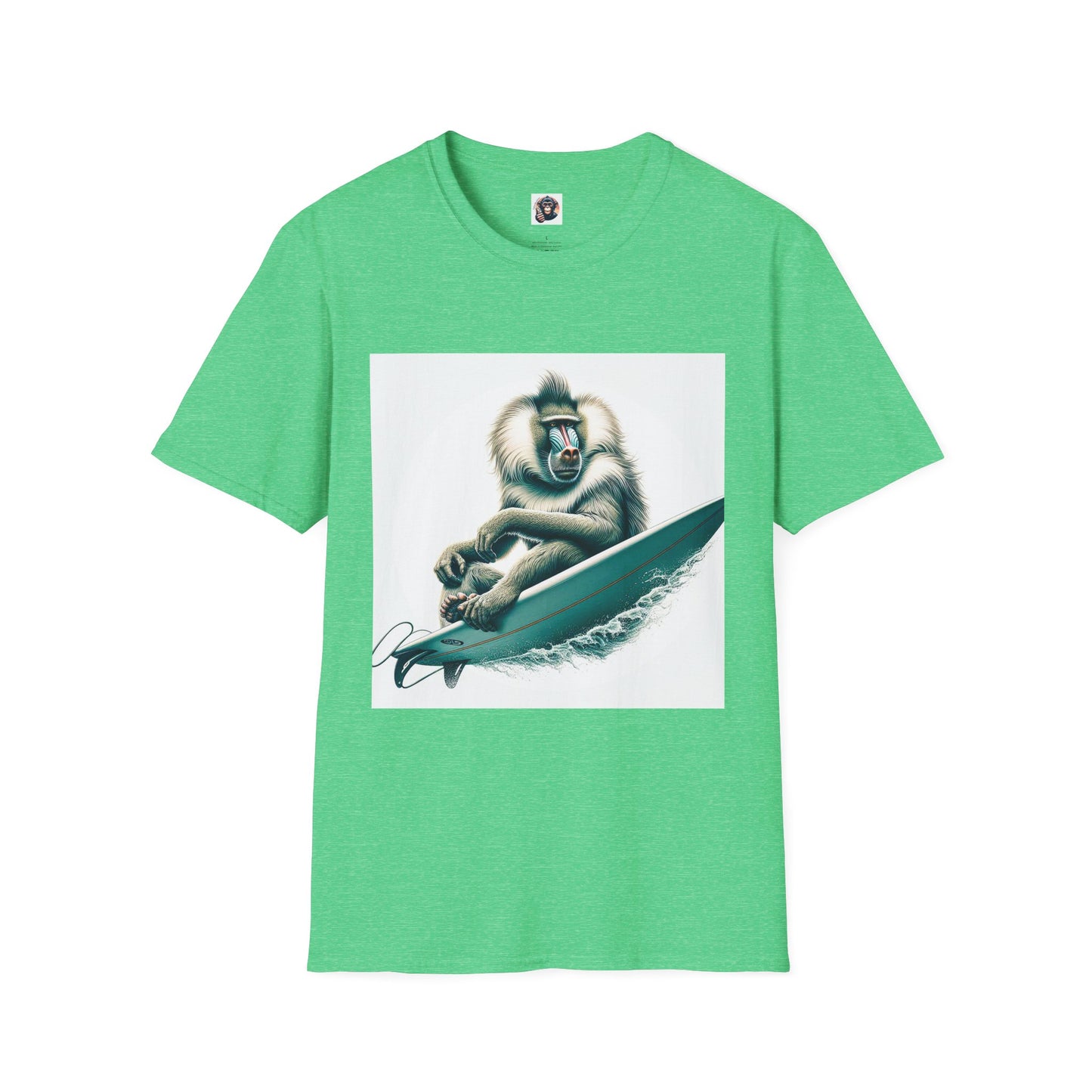 Baboon T-Shirt Printify S Heather Irish Green 