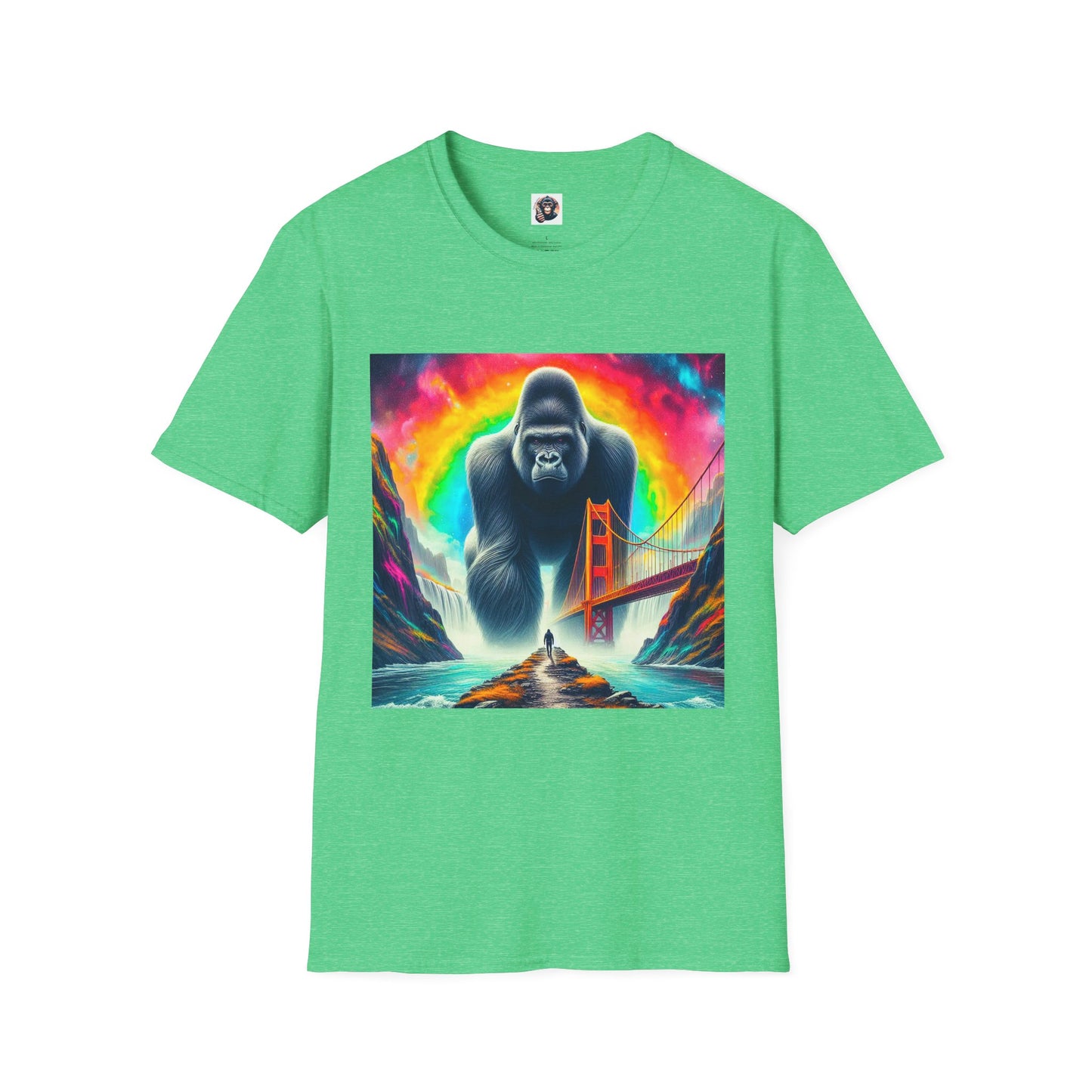 Gorilla T-Shirt Printify S Heather Irish Green 