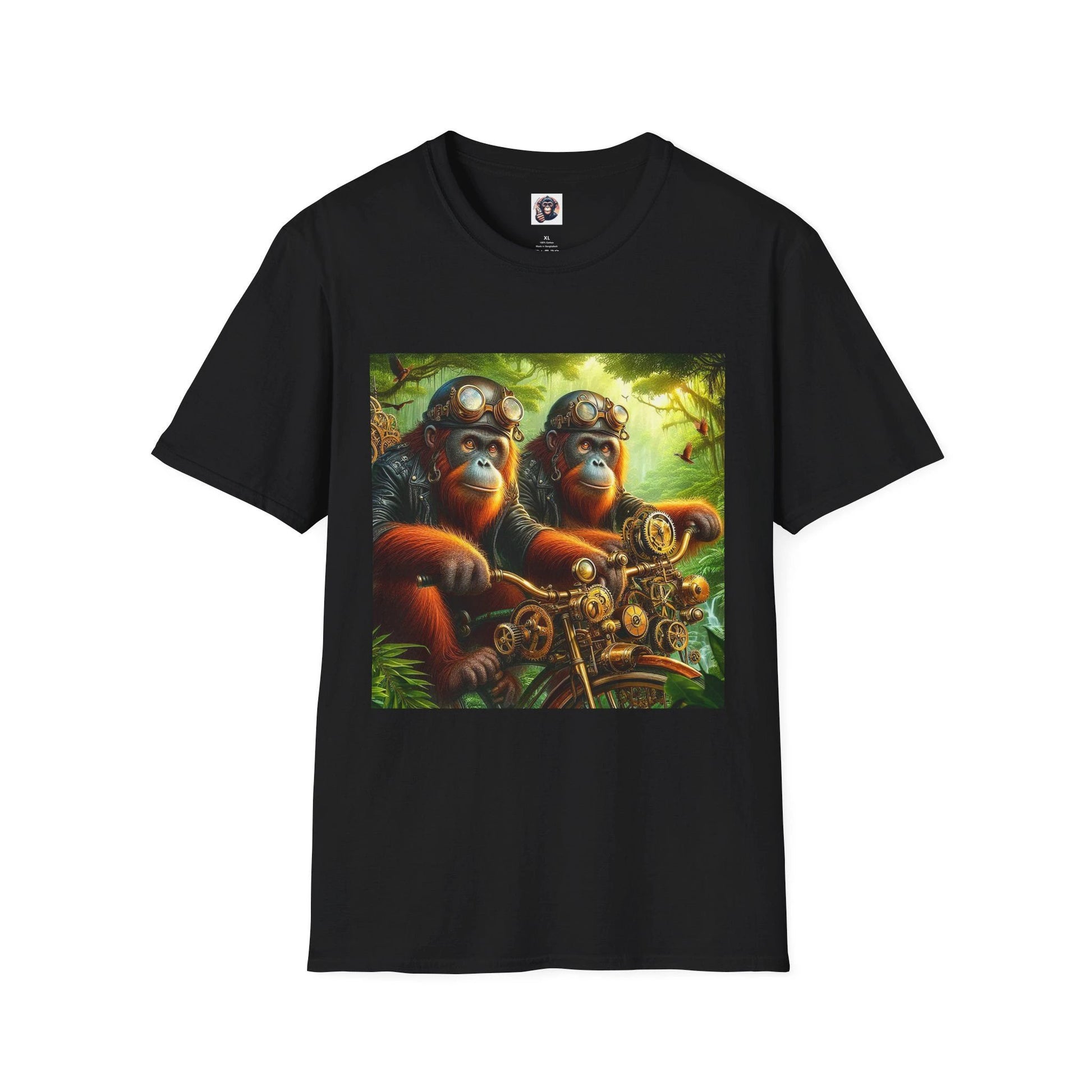 Orangutan Steampunk Graphic Tee T-Shirt Printify XS Black