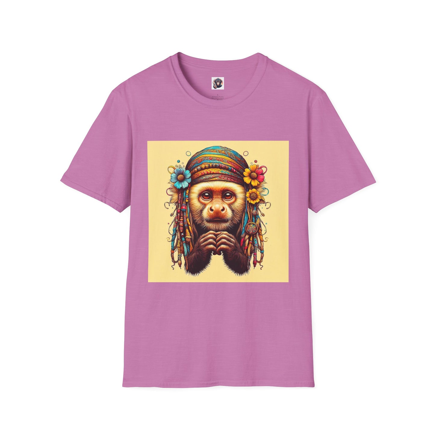 Capuchin Monkey T-Shirt Printify S Heather Radiant Orchid 