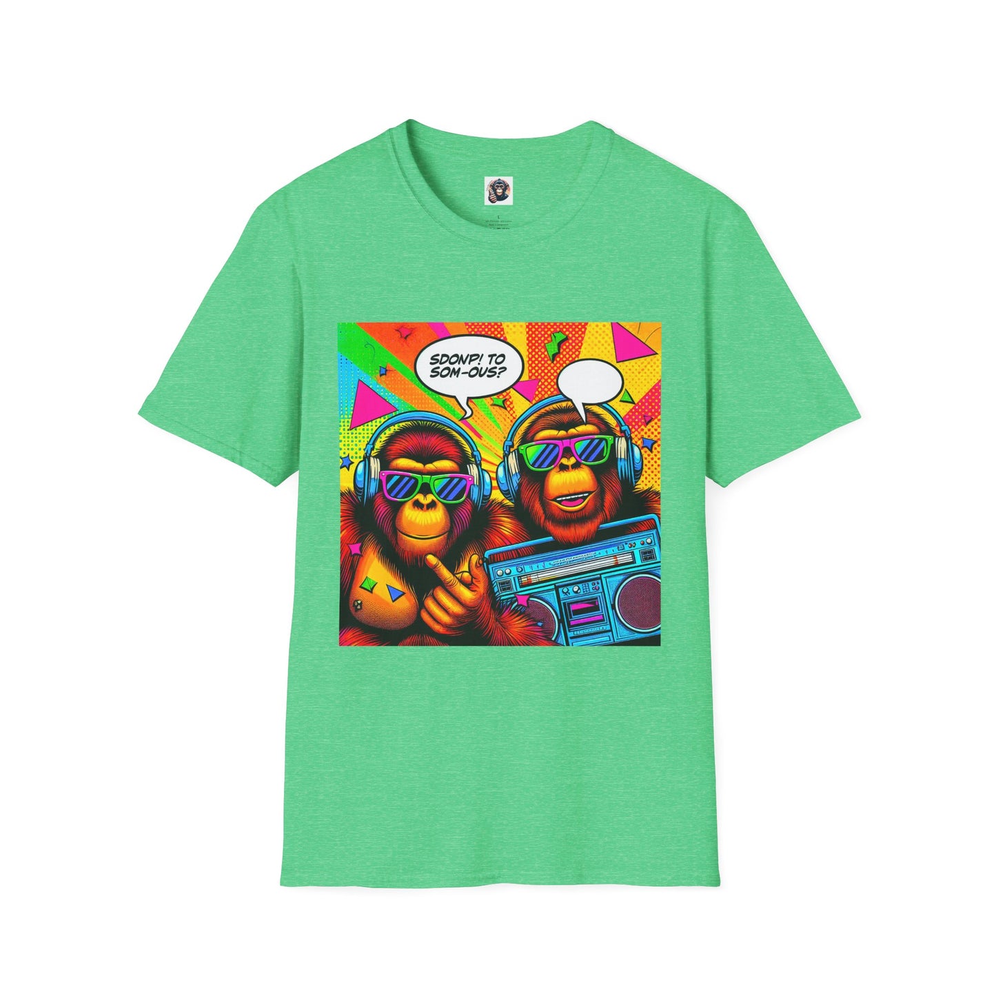 Orangutans comic book T-Shirt Printify S Heather Irish Green