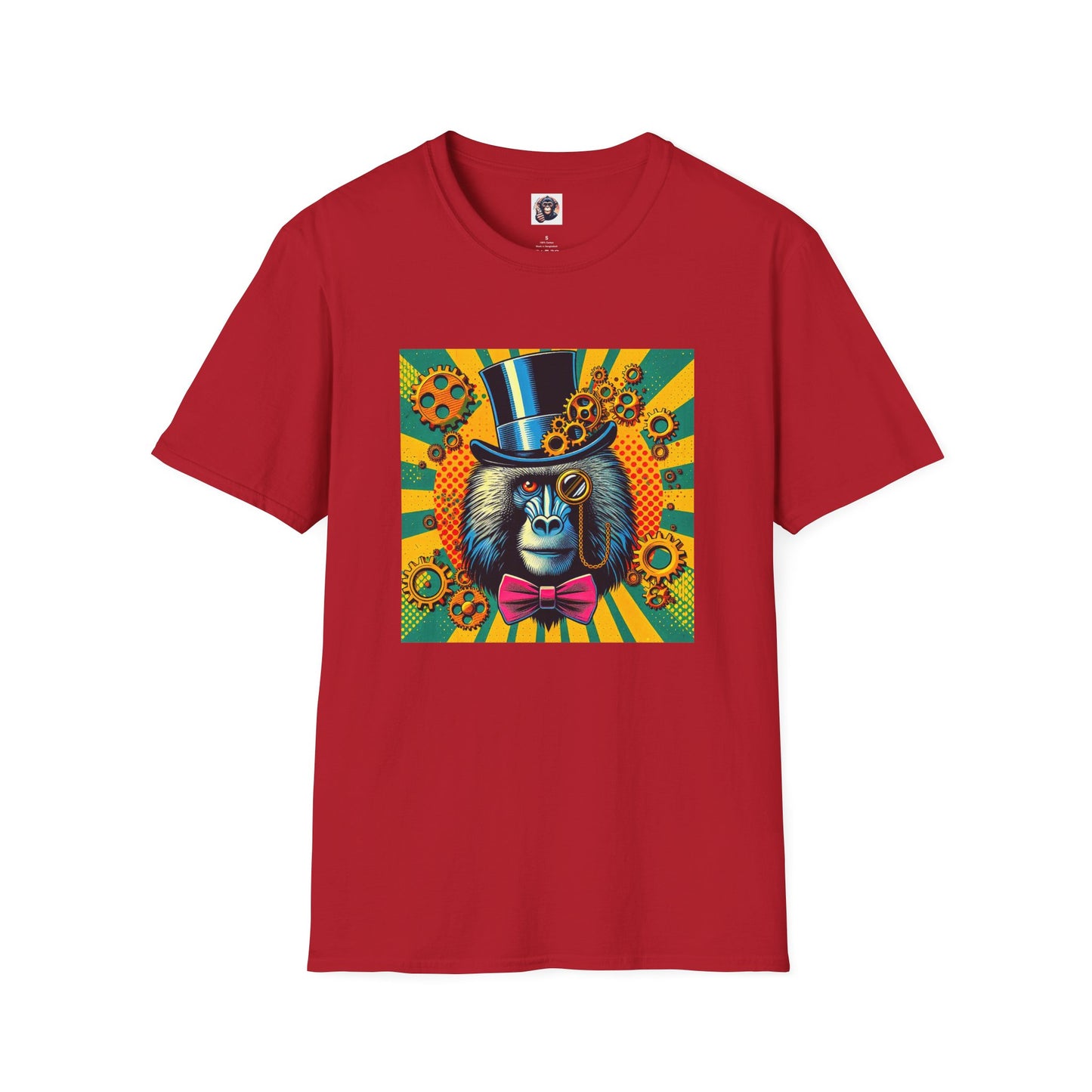 Baboon steam punk T-Shirt Printify S Cherry Red