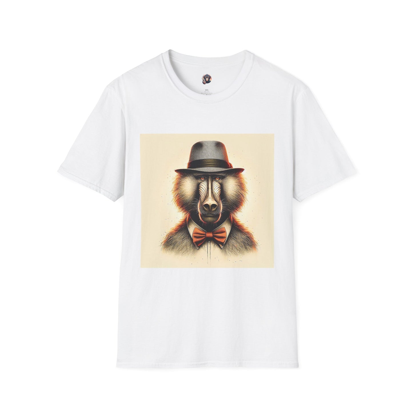 Baboon T-Shirt Printify S White 