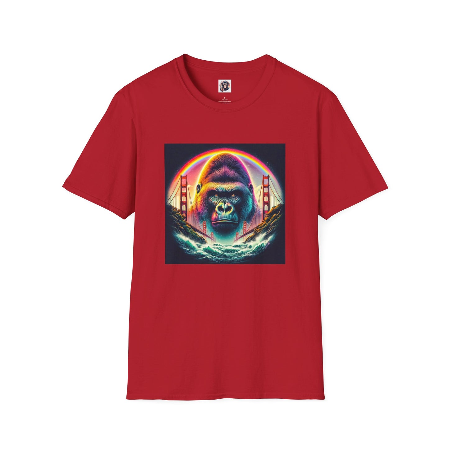 Gorilla T-Shirt Printify S Cherry Red 