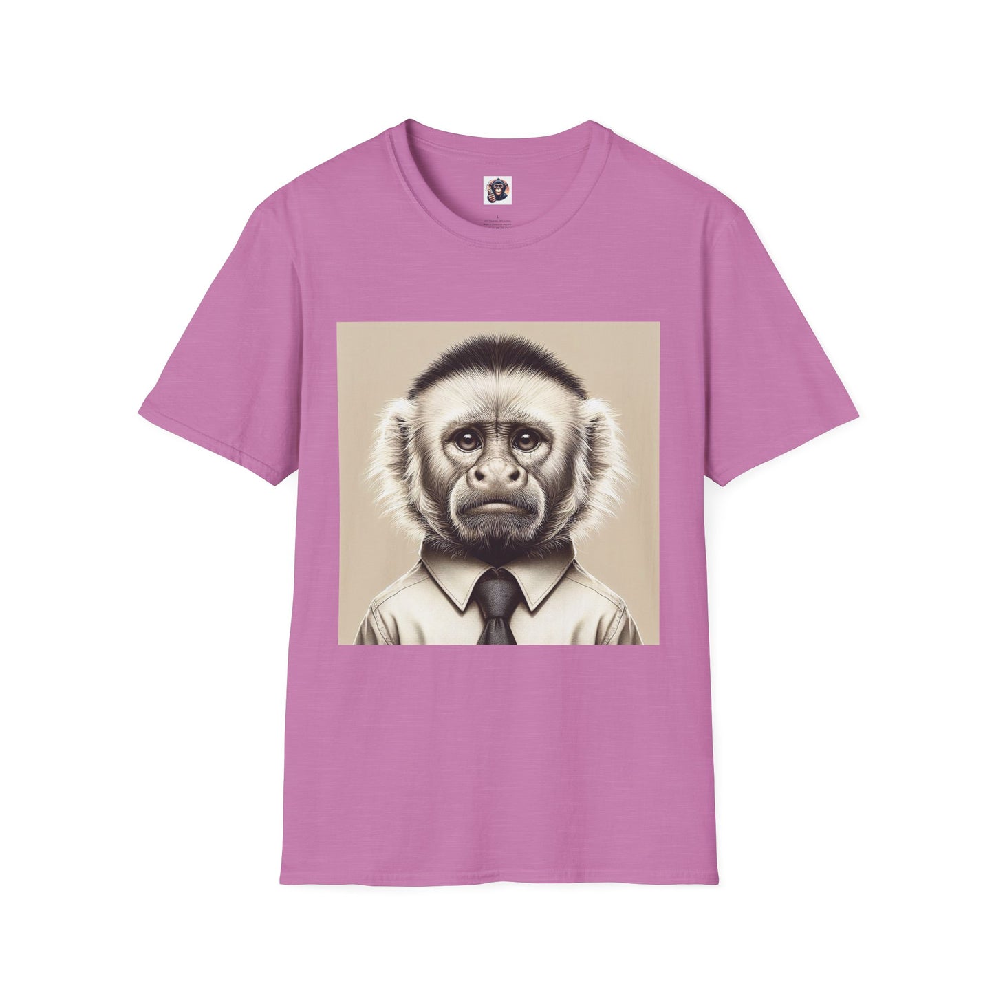 Capuchin Monkey T-Shirt Printify S Heather Radiant Orchid 