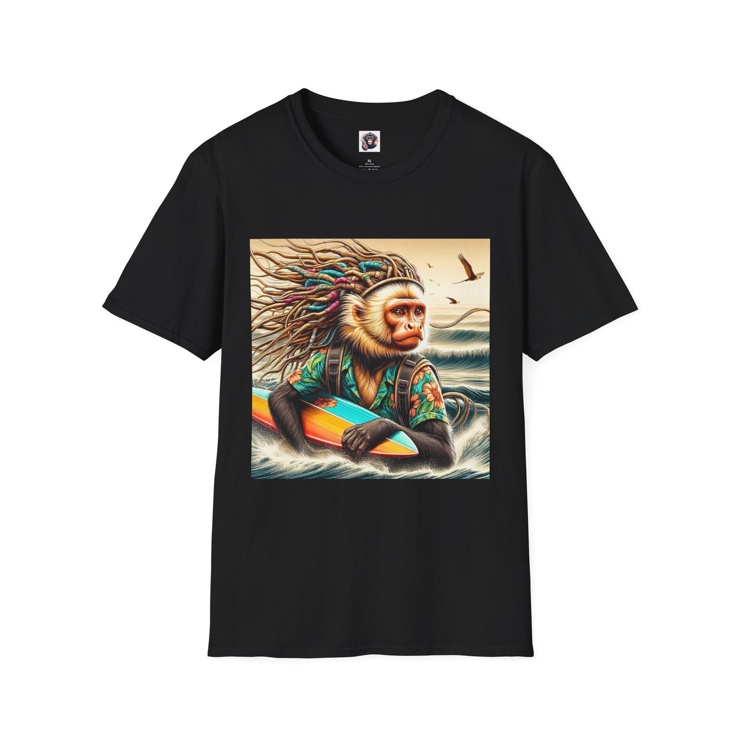 Capuchin Monkey T-Shirt Printify XS Black 