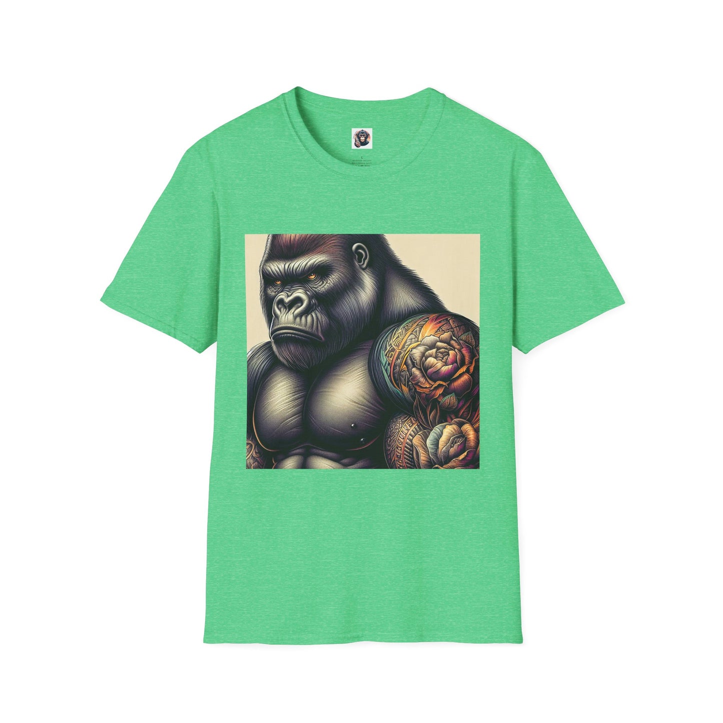 Gorilla T-Shirt Printify S Heather Irish Green 