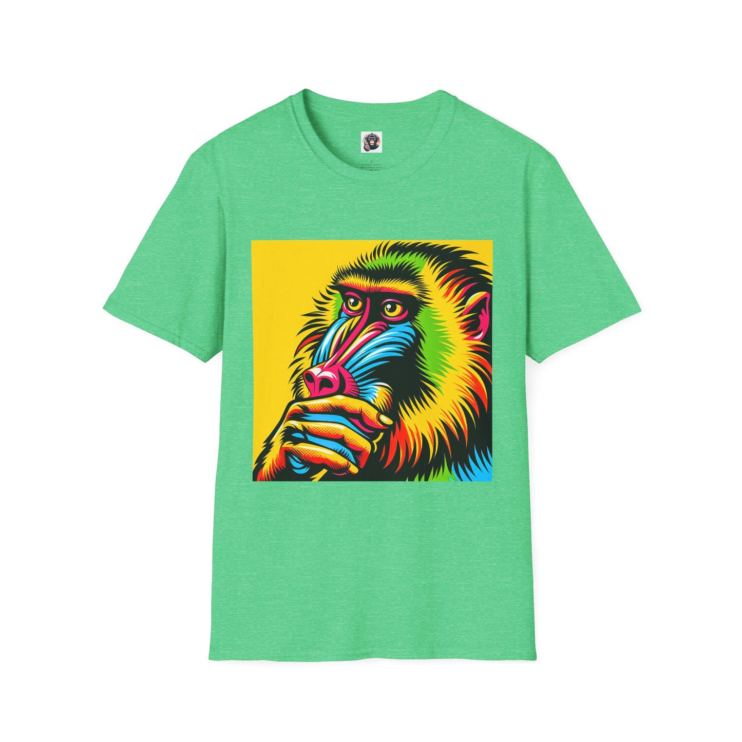 Baboon T-Shirt Printify S Heather Irish Green 