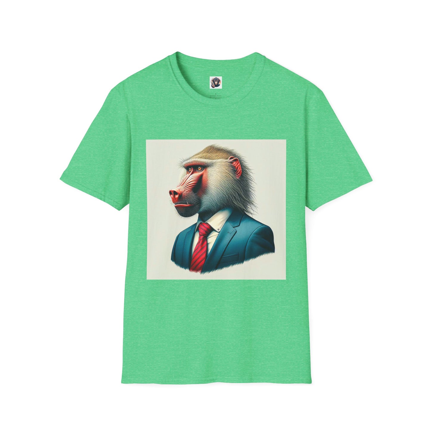 Baboon T-Shirt Printify S Heather Irish Green 