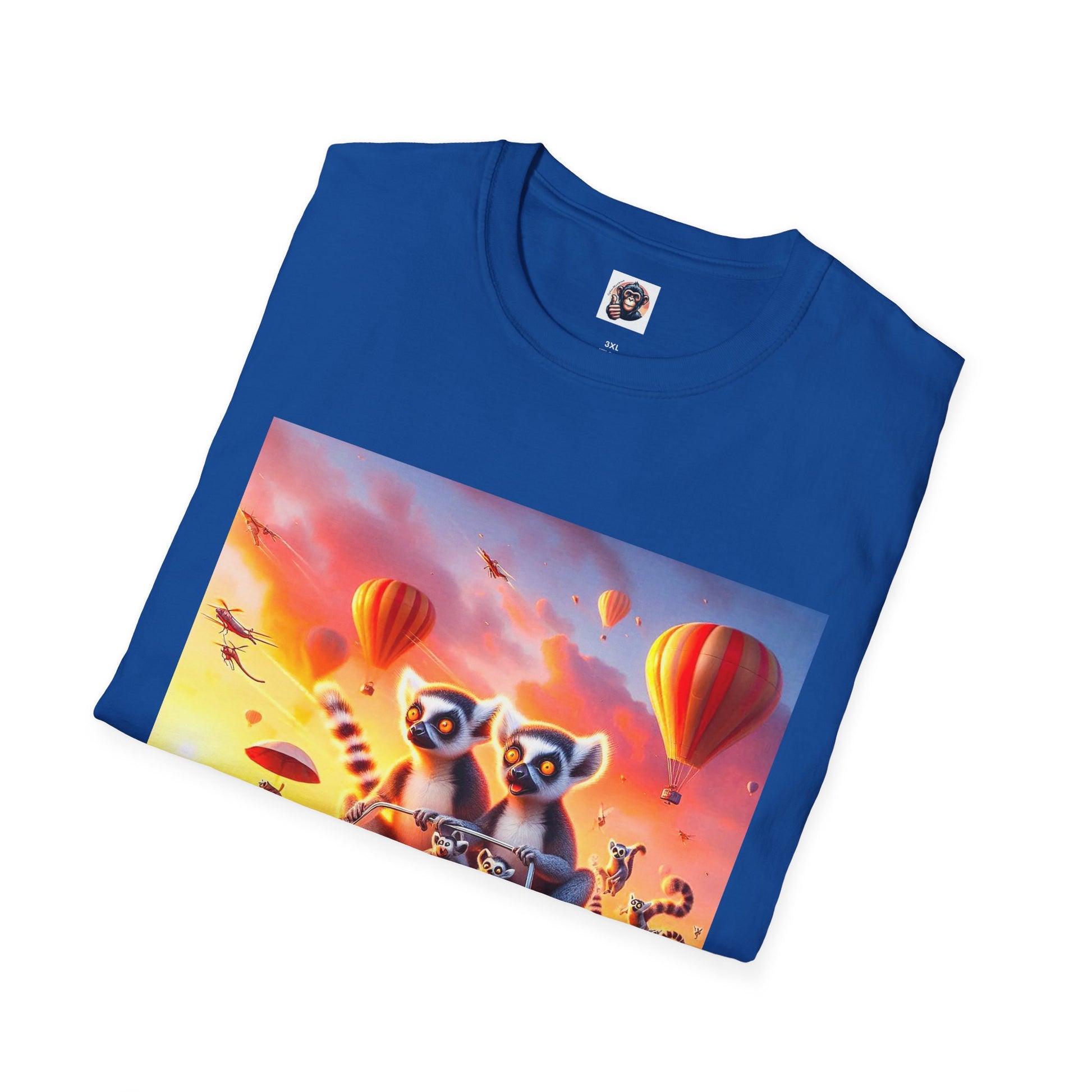 Wacky Lemurs hot air balloon T-Shirt Printify