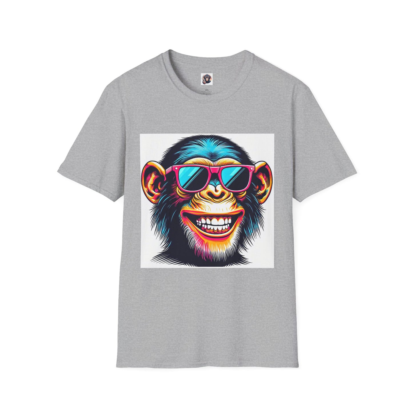 Chimp cool shades T-Shirt Printify XS Sport Grey