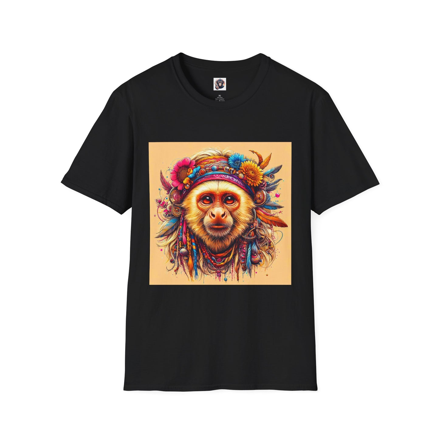 Capuchin Monkey warrior king shirt T-Shirt Printify XS Black
