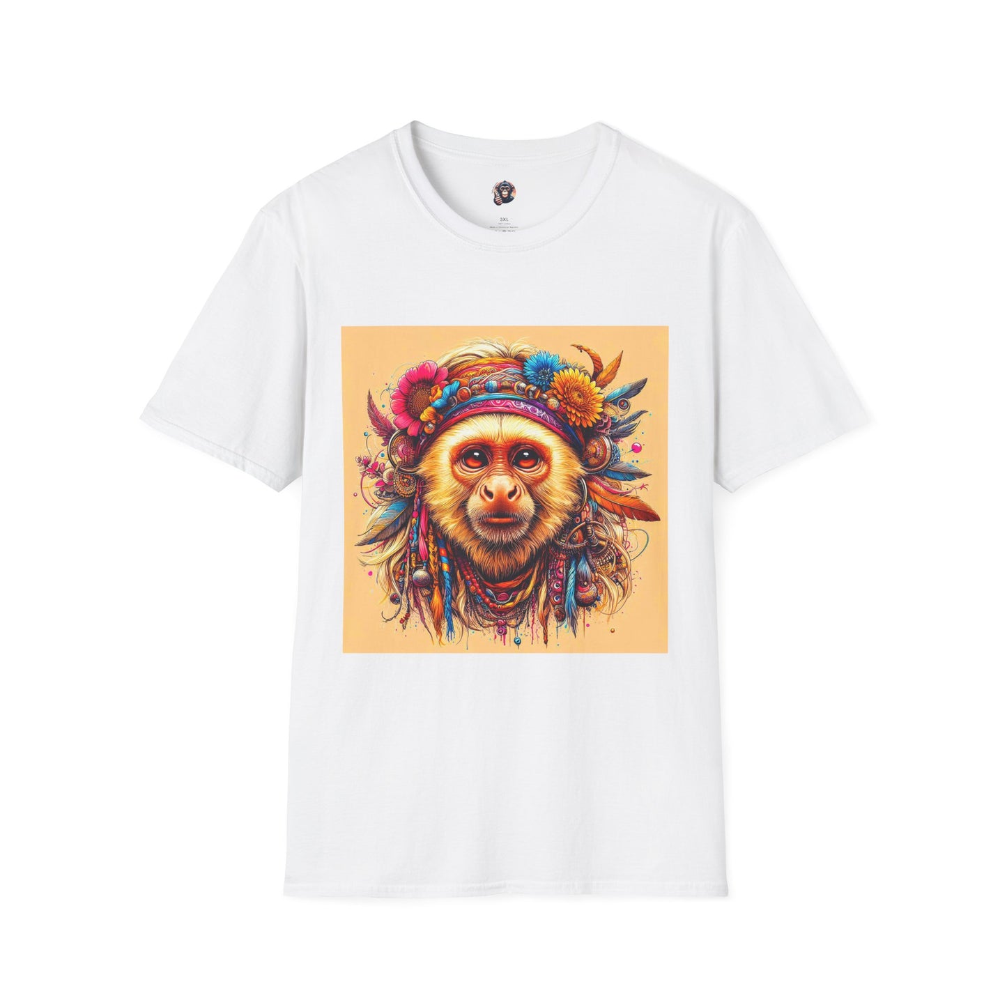 Capuchin Monkey T-Shirt Printify S White 