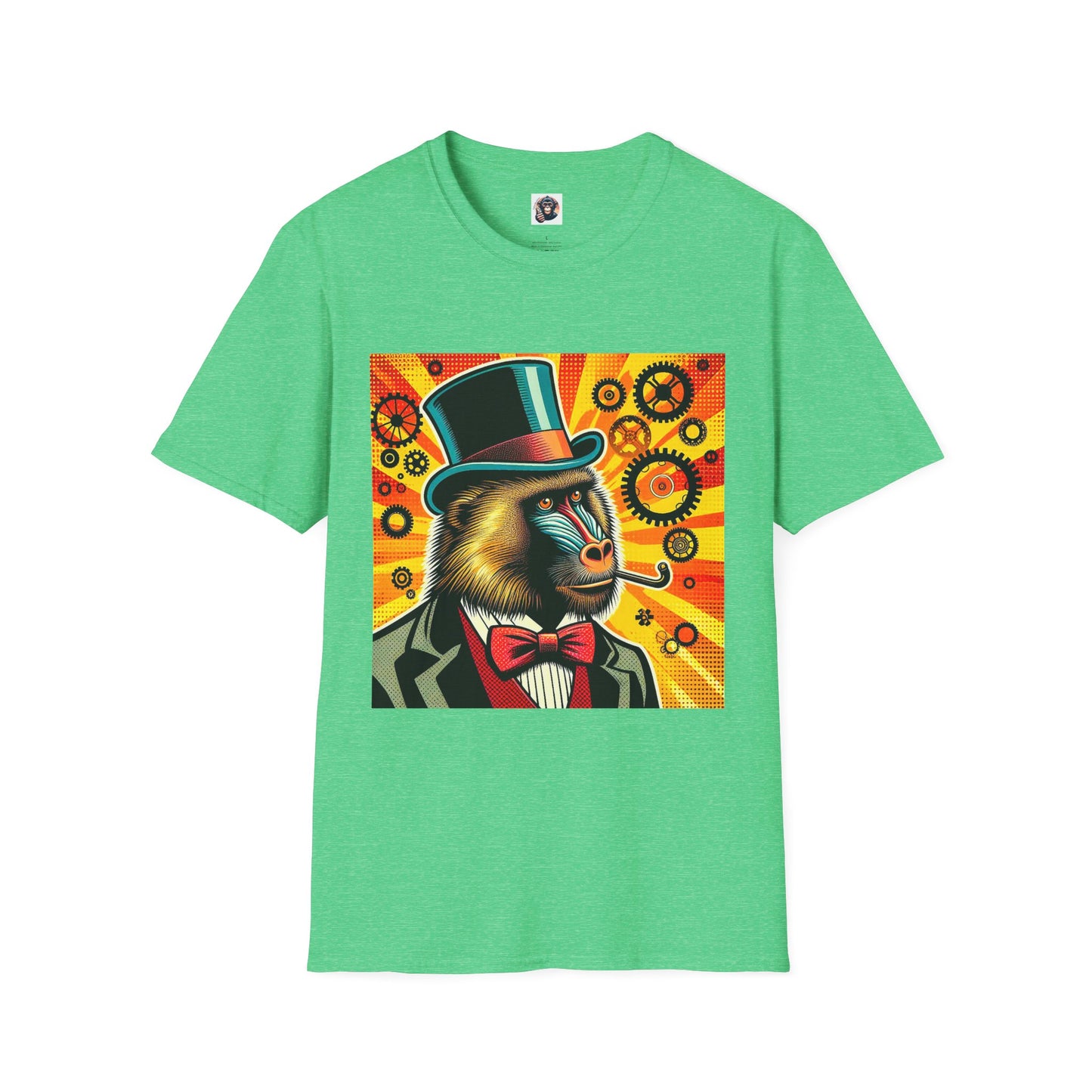 Baboon T-Shirt Printify S Heather Irish Green 