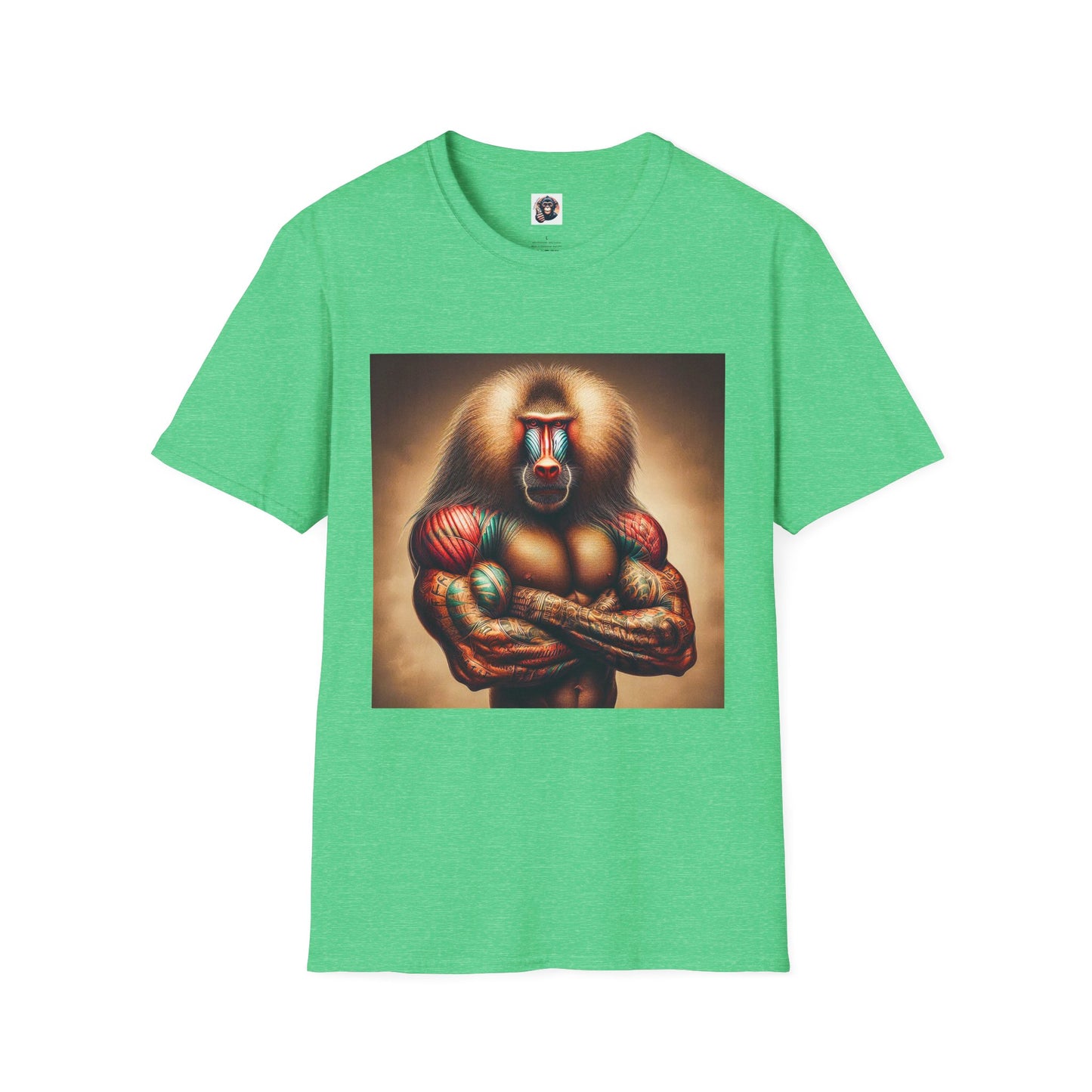 Baboon T-Shirt Printify S Heather Irish Green 