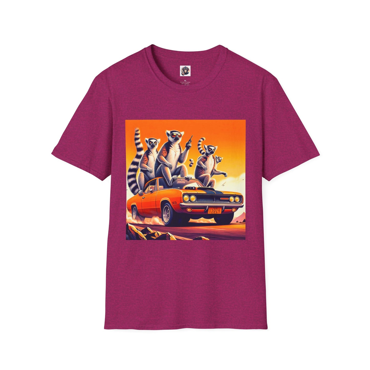 Wacky Lemurs party time T-Shirt Printify S Antique Heliconia