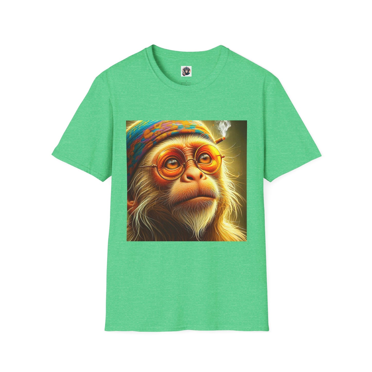 Capuchin Monkey T-Shirt Printify S Heather Irish Green 