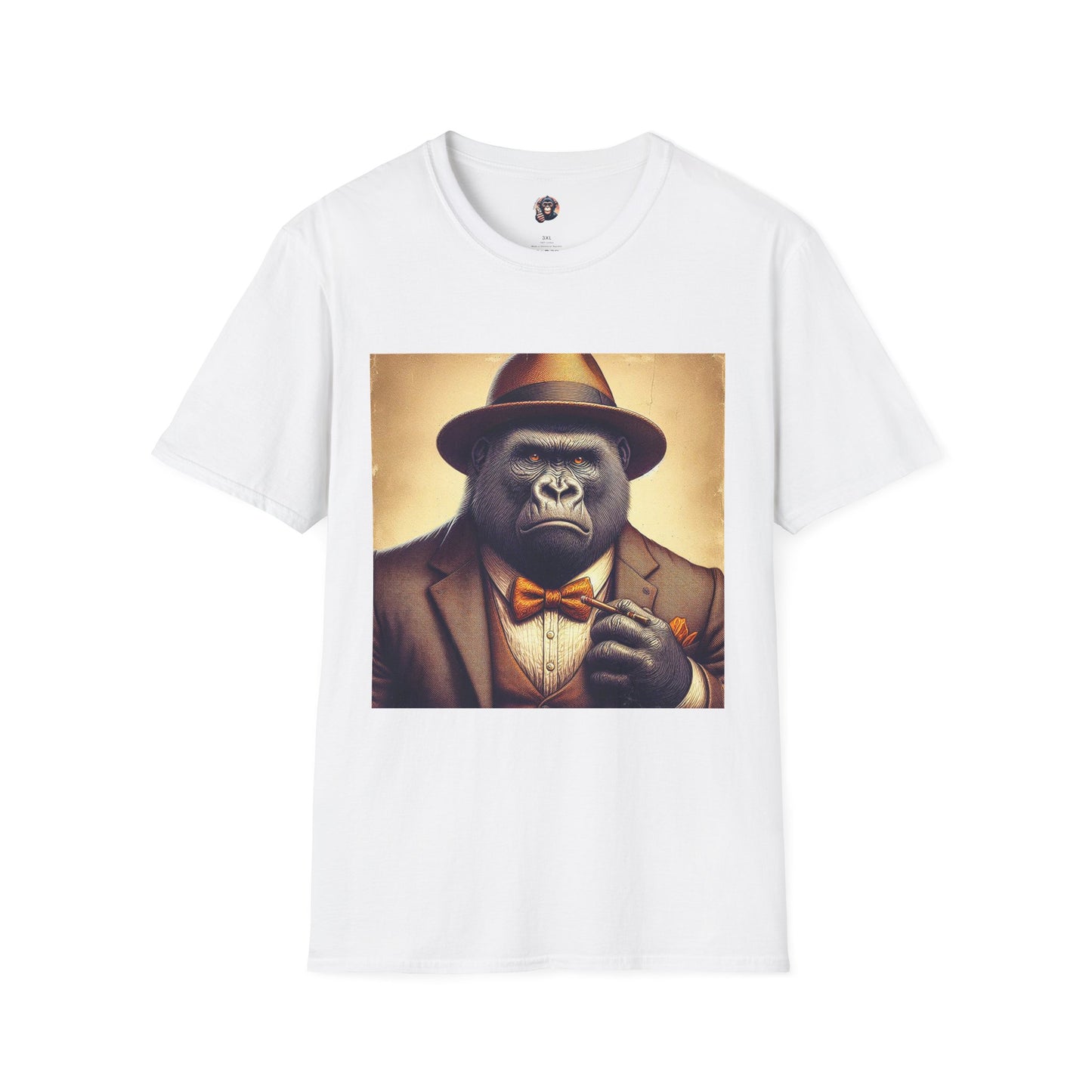 Gorilla T-Shirt Printify S White 