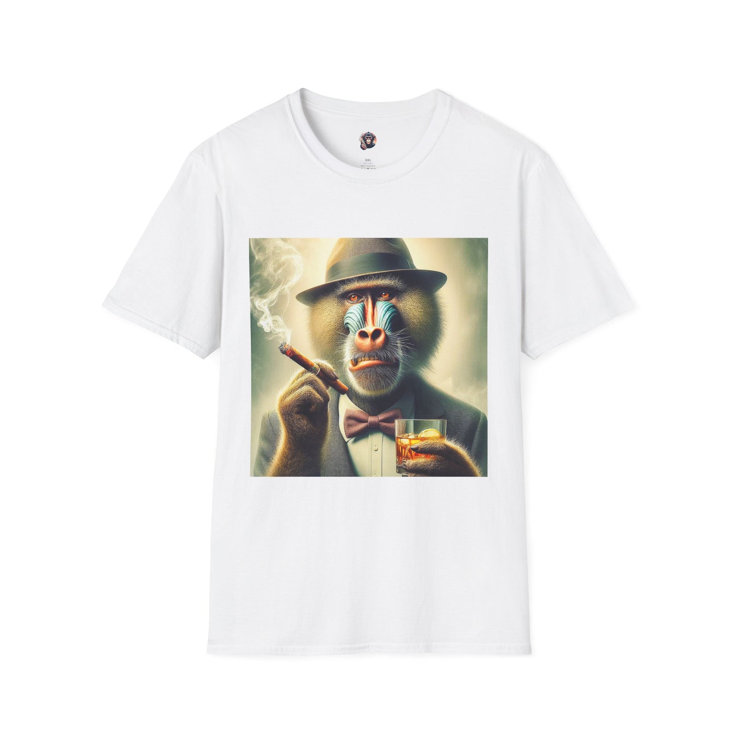 Baboon whiskey and cigars T-Shirt Printify XS White