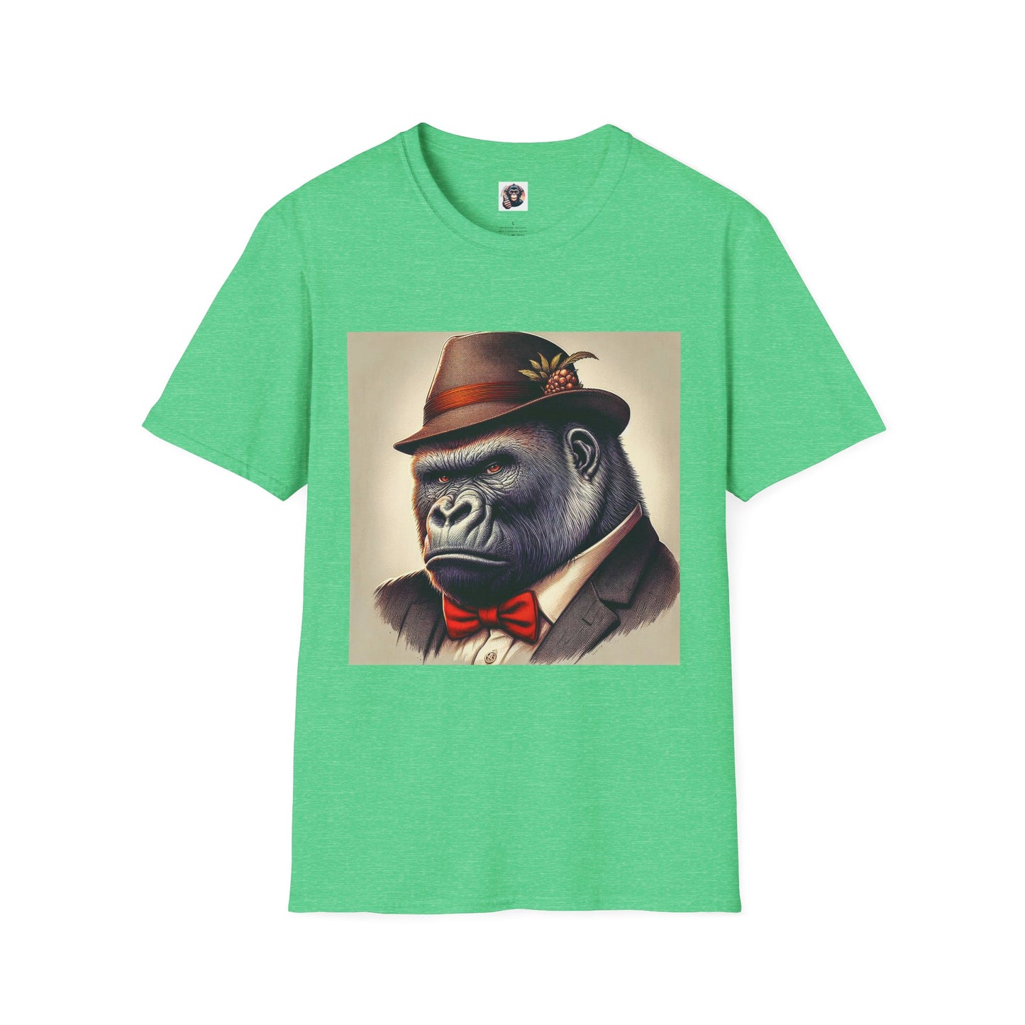 Gorilla T-Shirt Printify S Heather Irish Green 