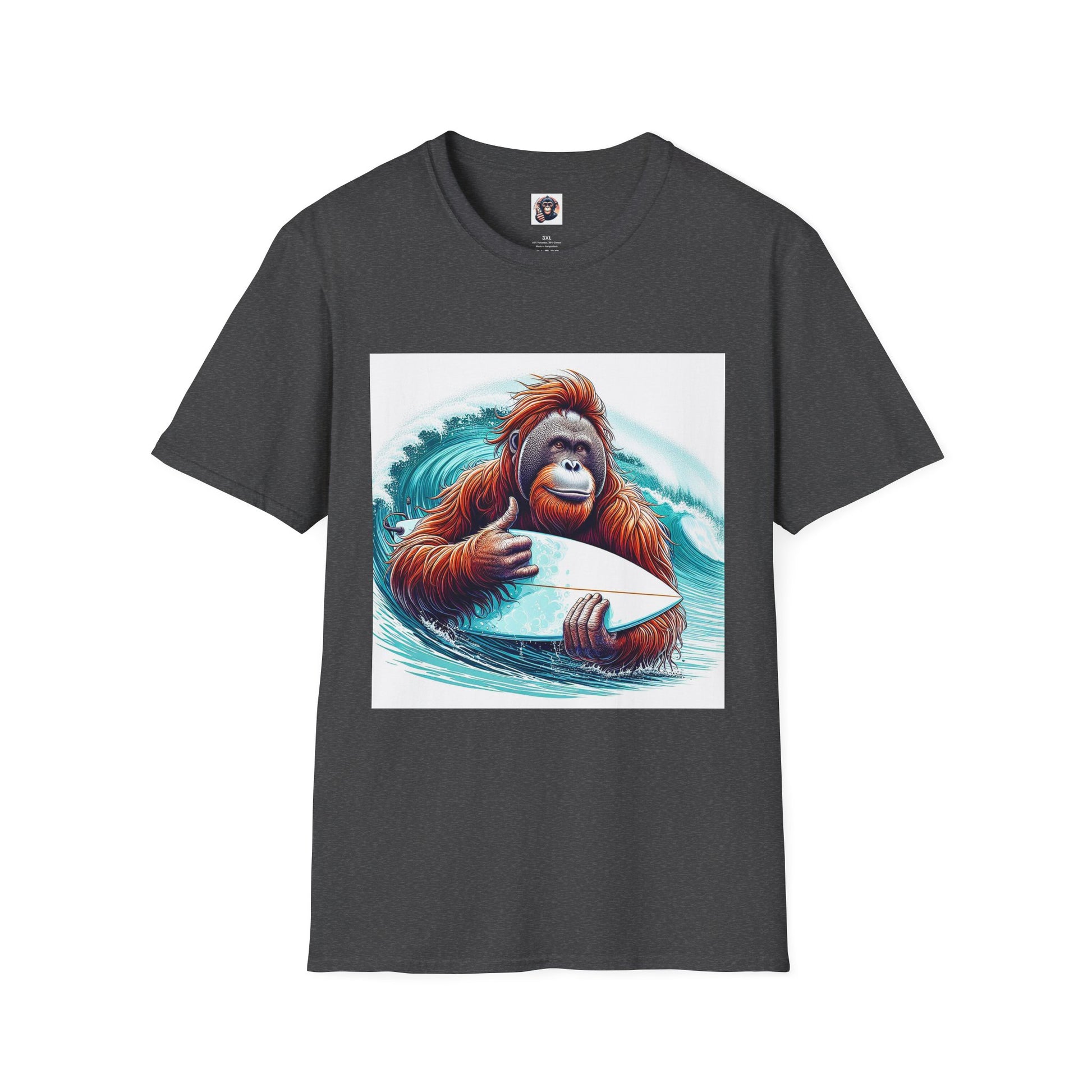 Orangutans surfer T-Shirt Printify XS Dark Heather